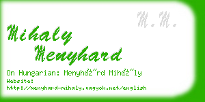 mihaly menyhard business card